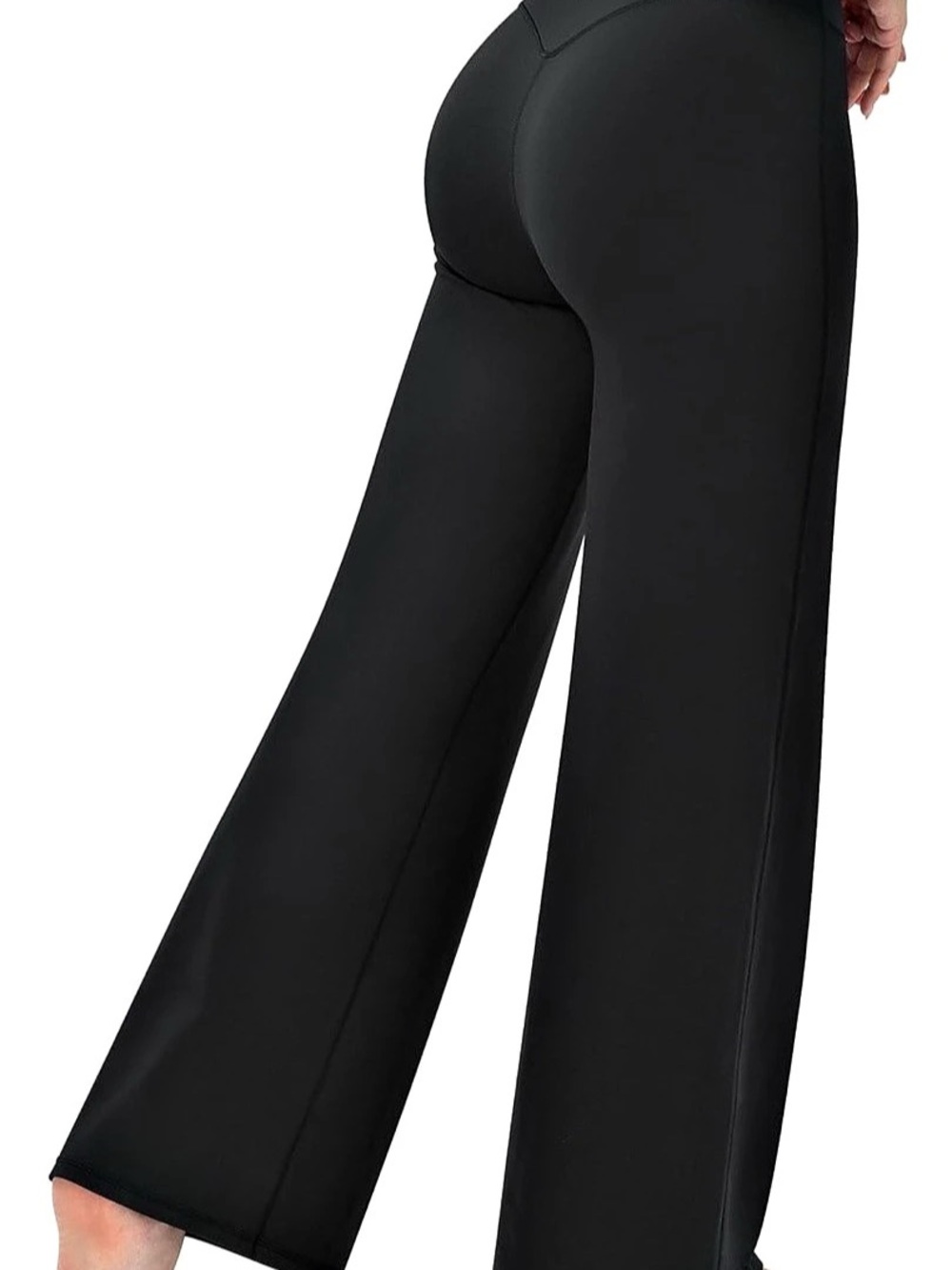 Alo Yoga Airbrush High-Waist Flare Legging Black Wide Leg Pants